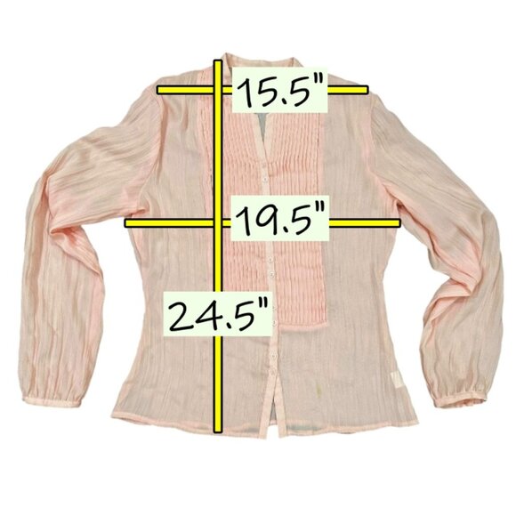 JG Hook Blouse Top Size 8 Blush Pink Pintuck Pearl Accents Career Demur Feminine - Picture 9 of 9